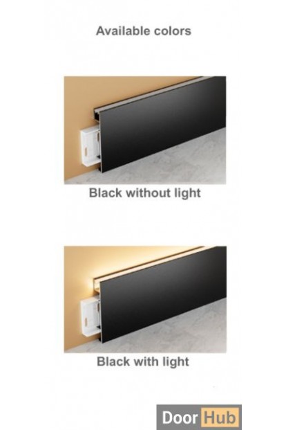 8cm Curved Clip-On Skirting Board | FLL-A-36-A8 Surface-Mount Aluminum Baseboard | DoorHub UAE
